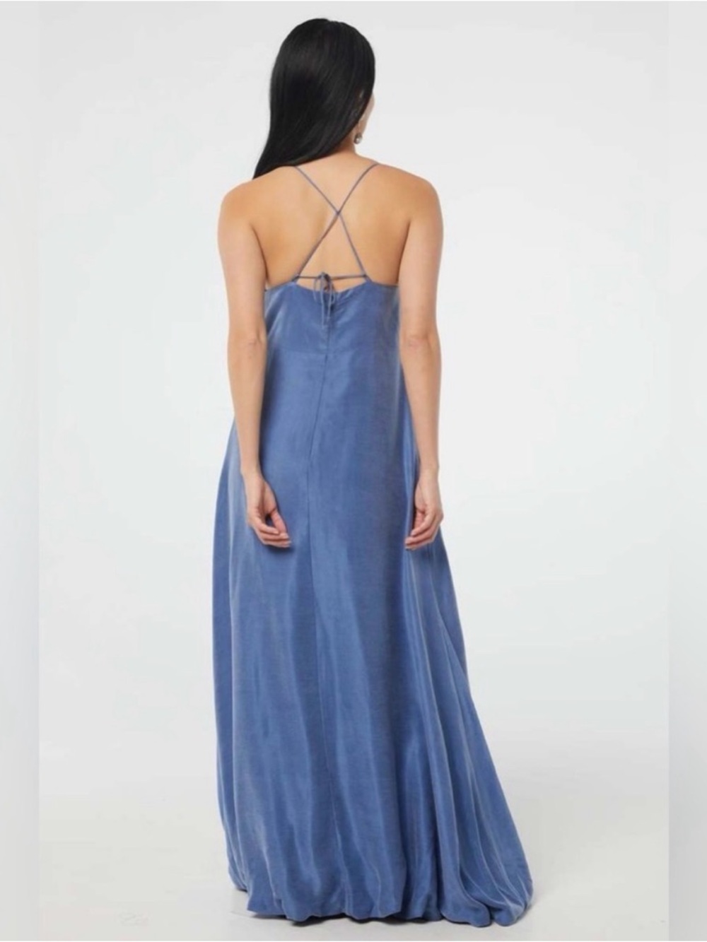 The Line By K - Erma Blue Bubble Maxi Dress with Spaghetti Straps sz XS - Picture 3 of 9